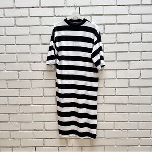 Black and White Striped T-Shirt Dress